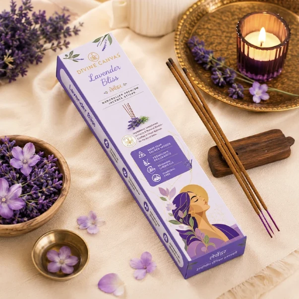 Lavender Bliss Hand-Rolled Incense Sticks - 40 Sticks